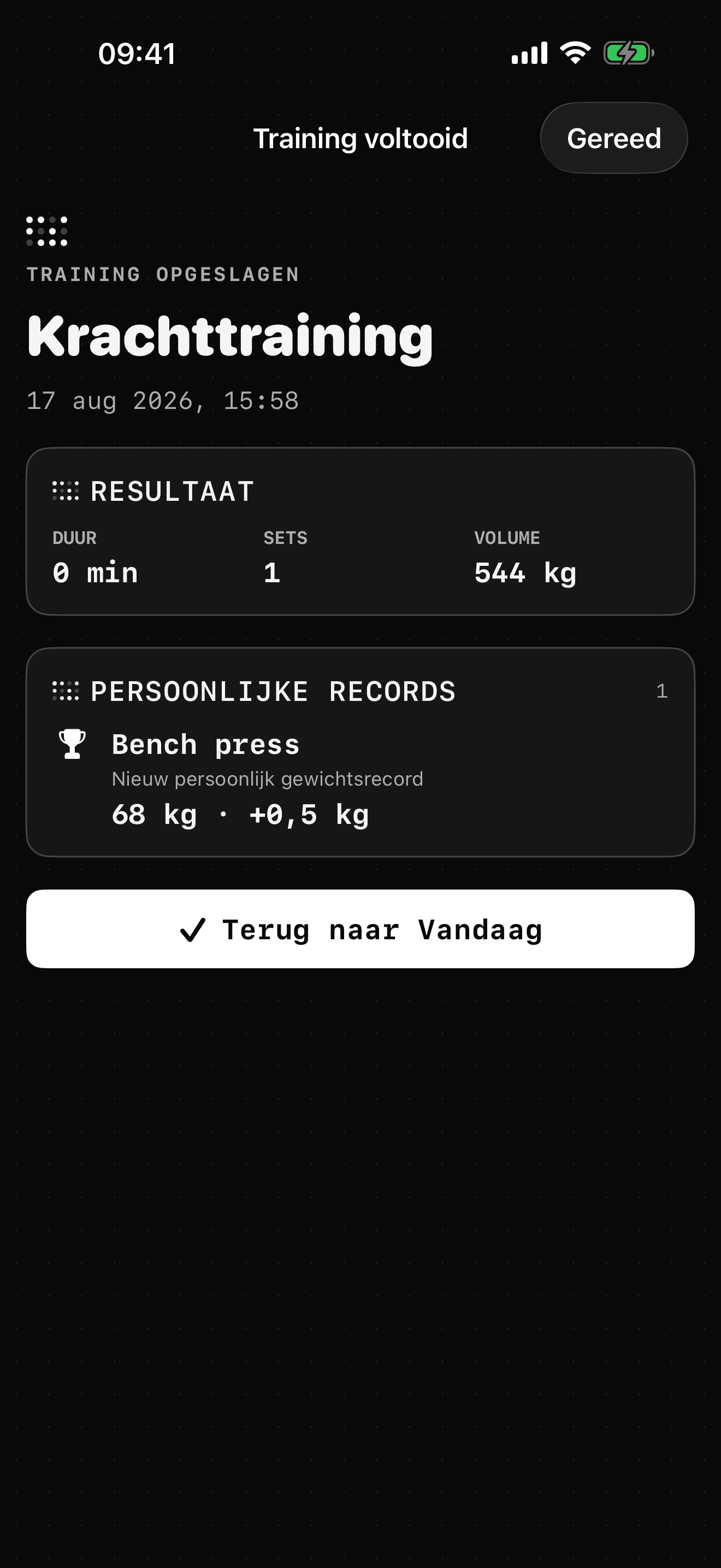 Training Telemetry-samenvatting met een persoonlijk record